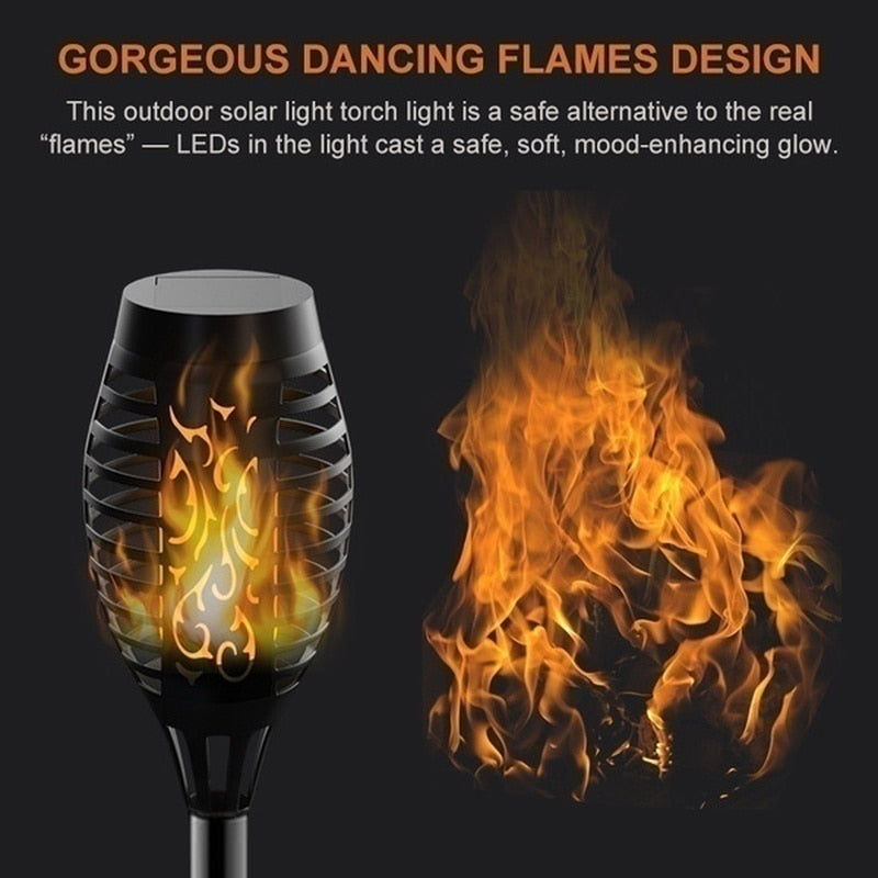 Flame Torch Solar Powered LED Outdoor Flickering Lights