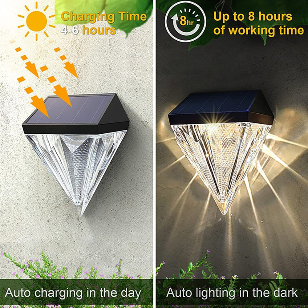 Diamond Style Solar Powered LED Outdoor Lights