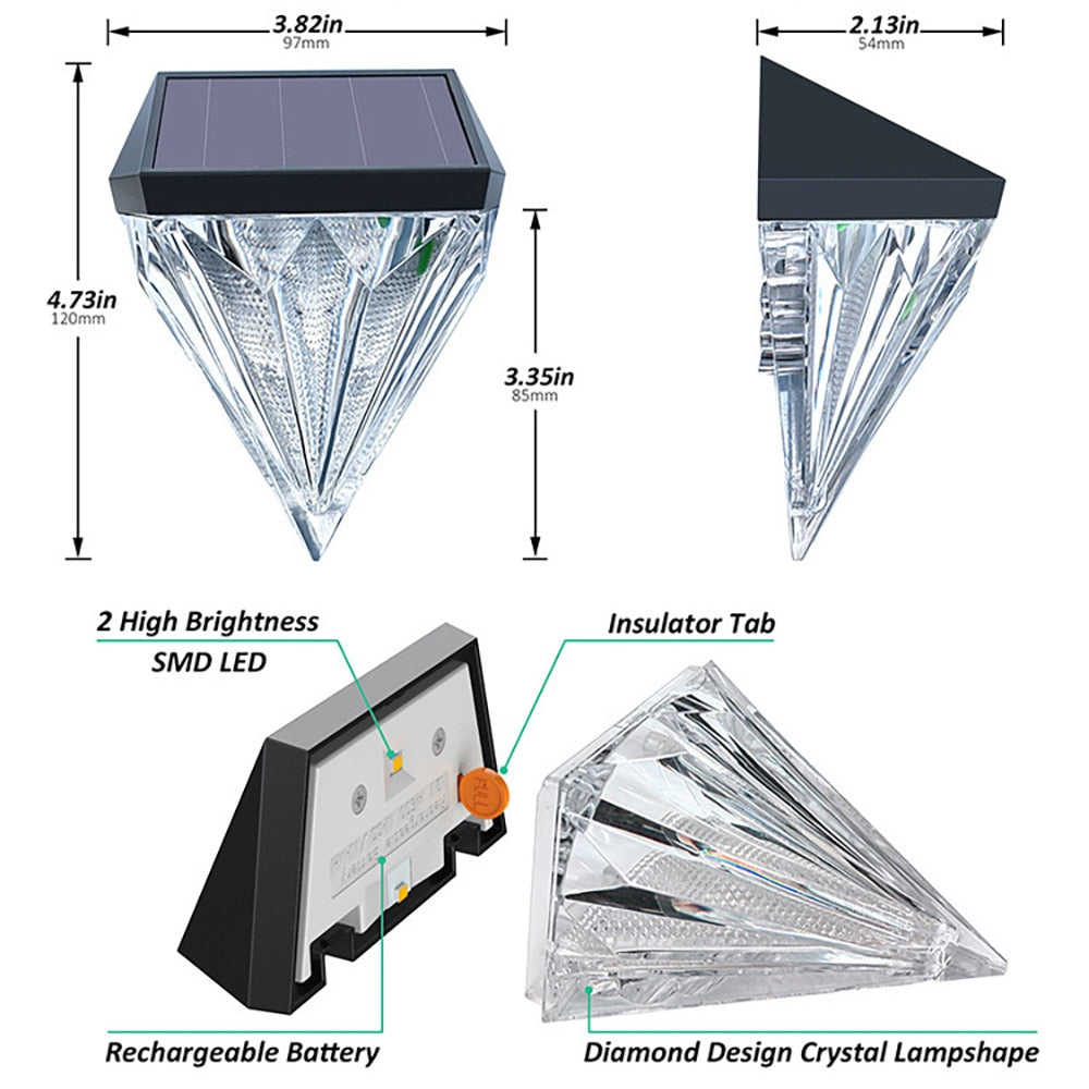 Diamond Style Solar Powered LED Outdoor Lights