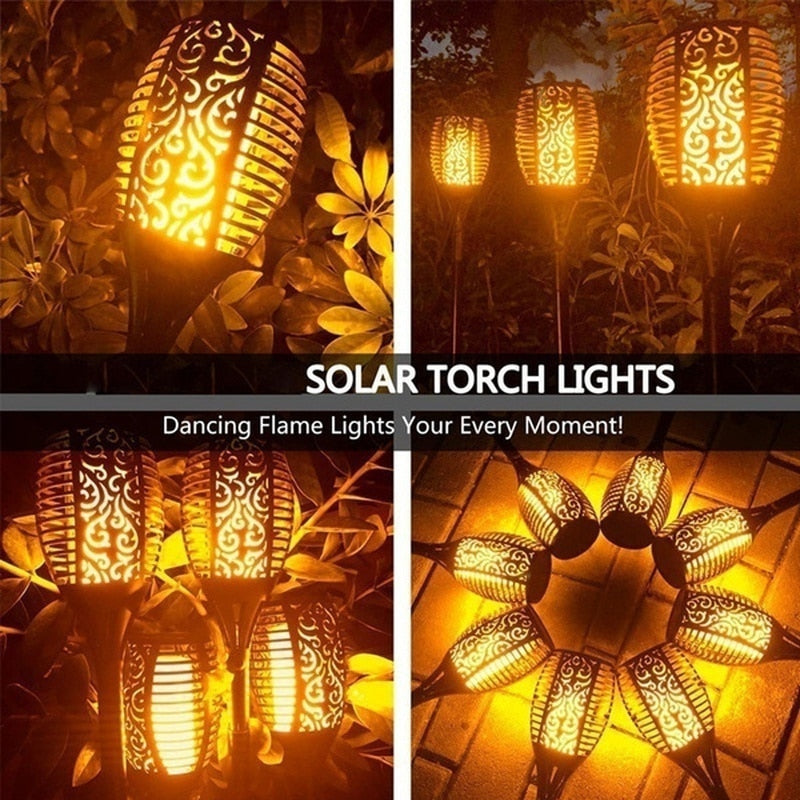 Flame Torch Solar Powered LED Outdoor Flickering Lights